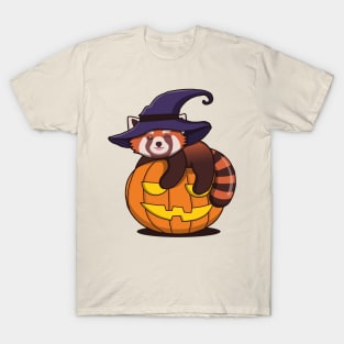 Cute Red Panda On The Pumpkin T-Shirt